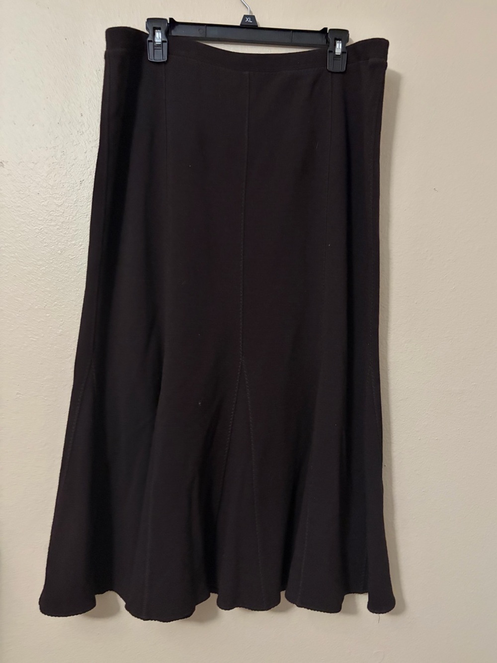 Eileen Fisher Dark Brown A-Line Panel Skirt